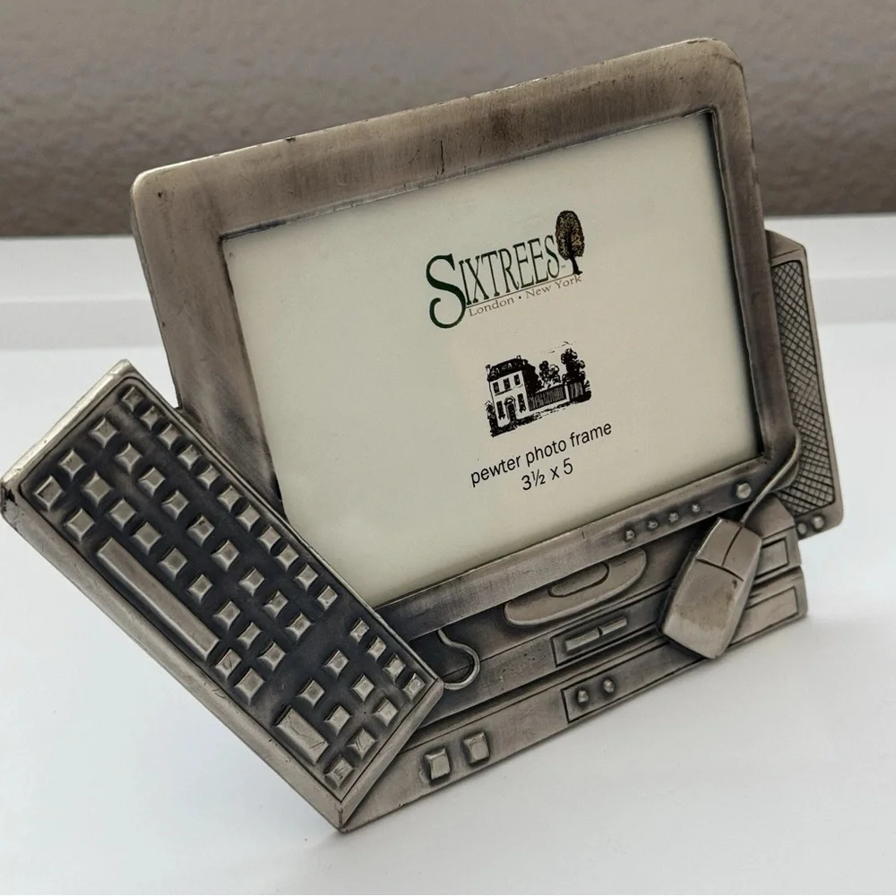 Six Trees Computer Screen Keyboard Pewter Photo Frame